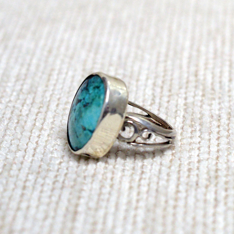 Handmade Silver & Turquoise Ring 10