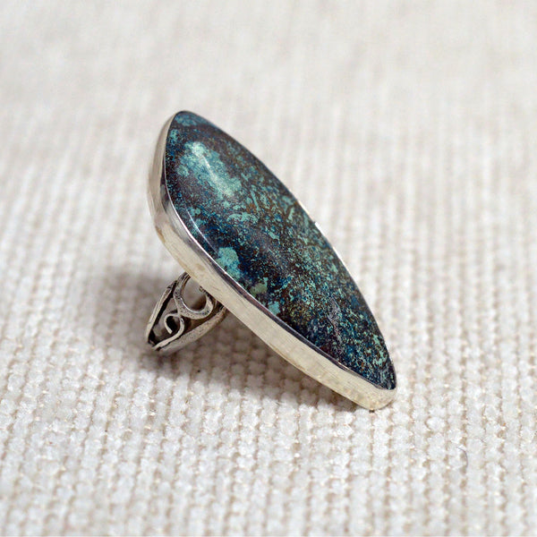Handmade Silver & Azurite Ring 09