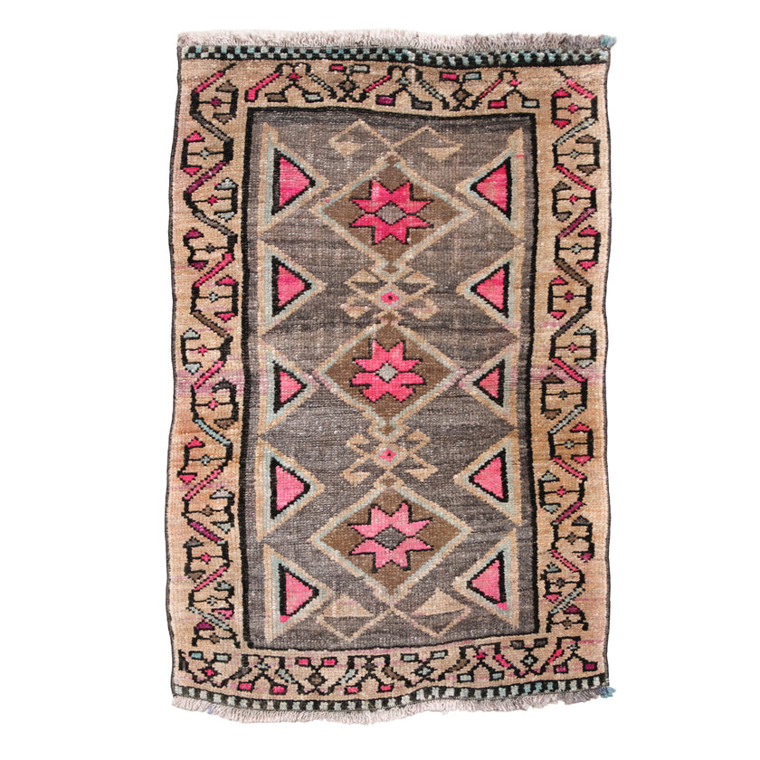 Z482 Handwoven Vintage Rug 2'5 x 3’4