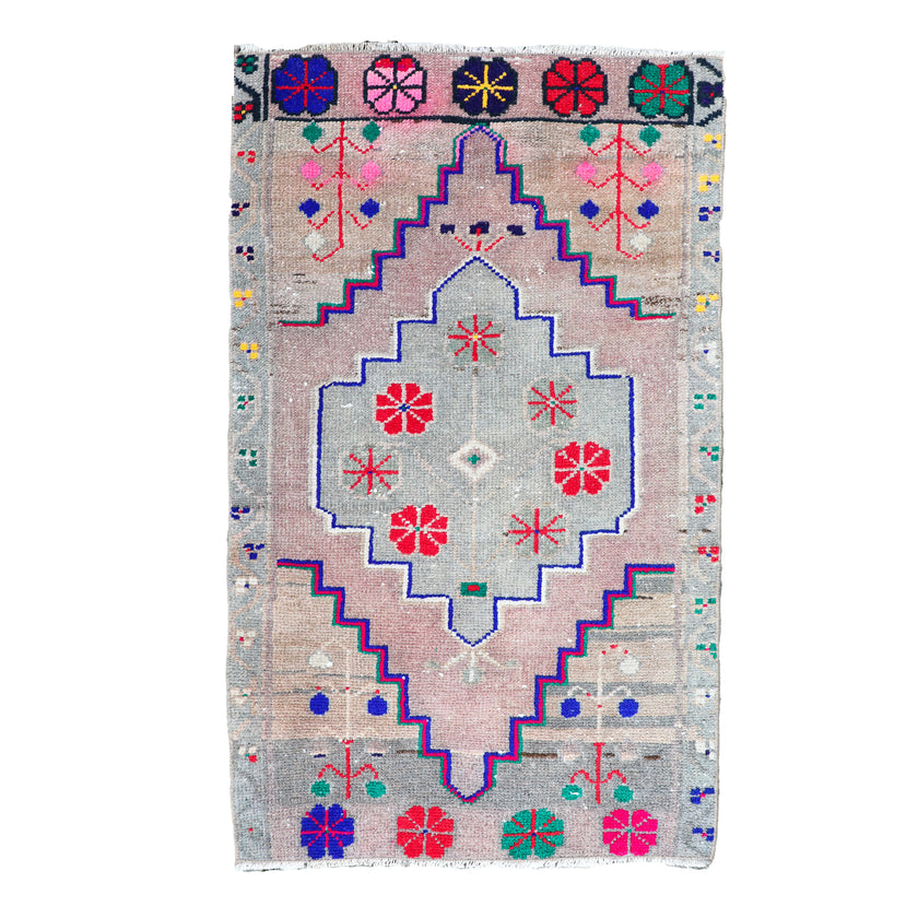 ZM257 Handwoven Vintage Rug 1’9x2'11