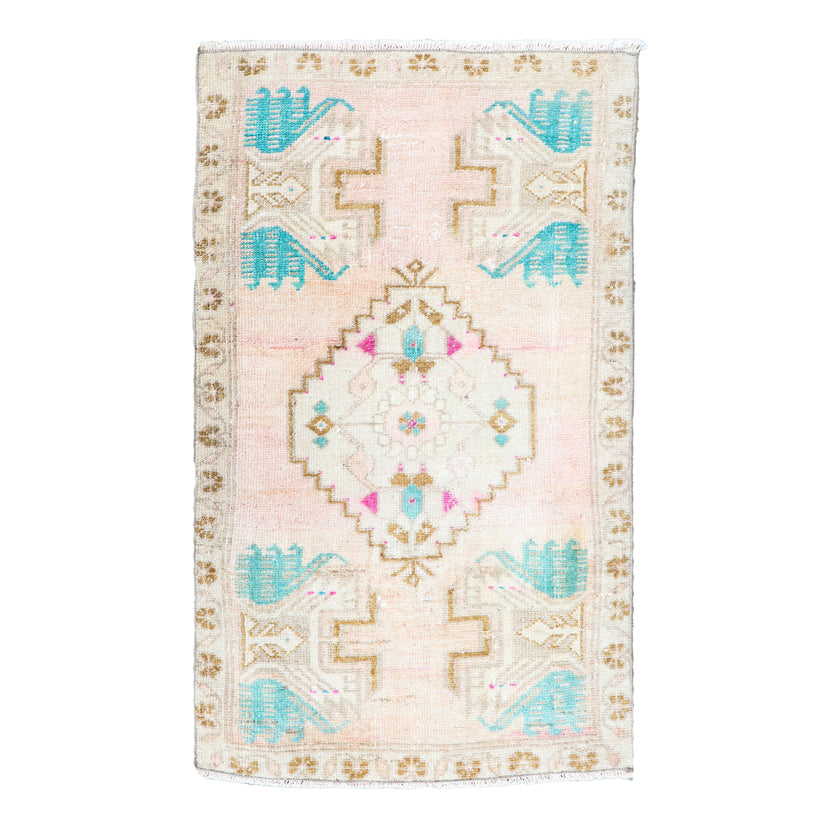 ZM260 Handwoven Vintage Rug 1’9x2’11