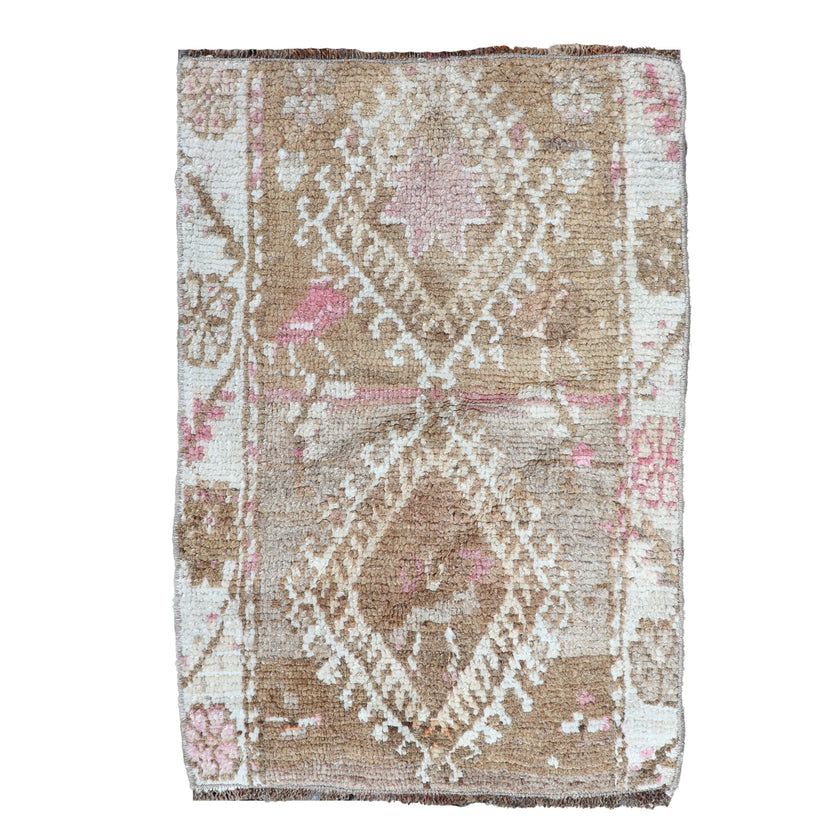 ZM266 Handwoven Vintage Rug 1’4x1’11