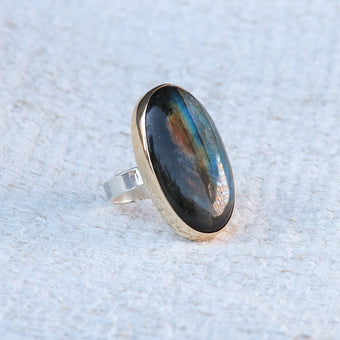 Handmade Labradorite Ring 100
