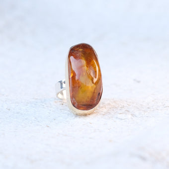Handmade Amber Ring 116