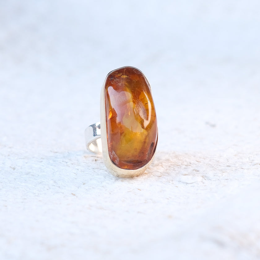 Handmade Amber Ring 116