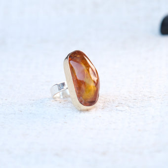 Handmade Amber Ring 116