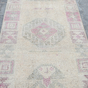 15389 Handwoven Vintage Rug 2’6x10’10