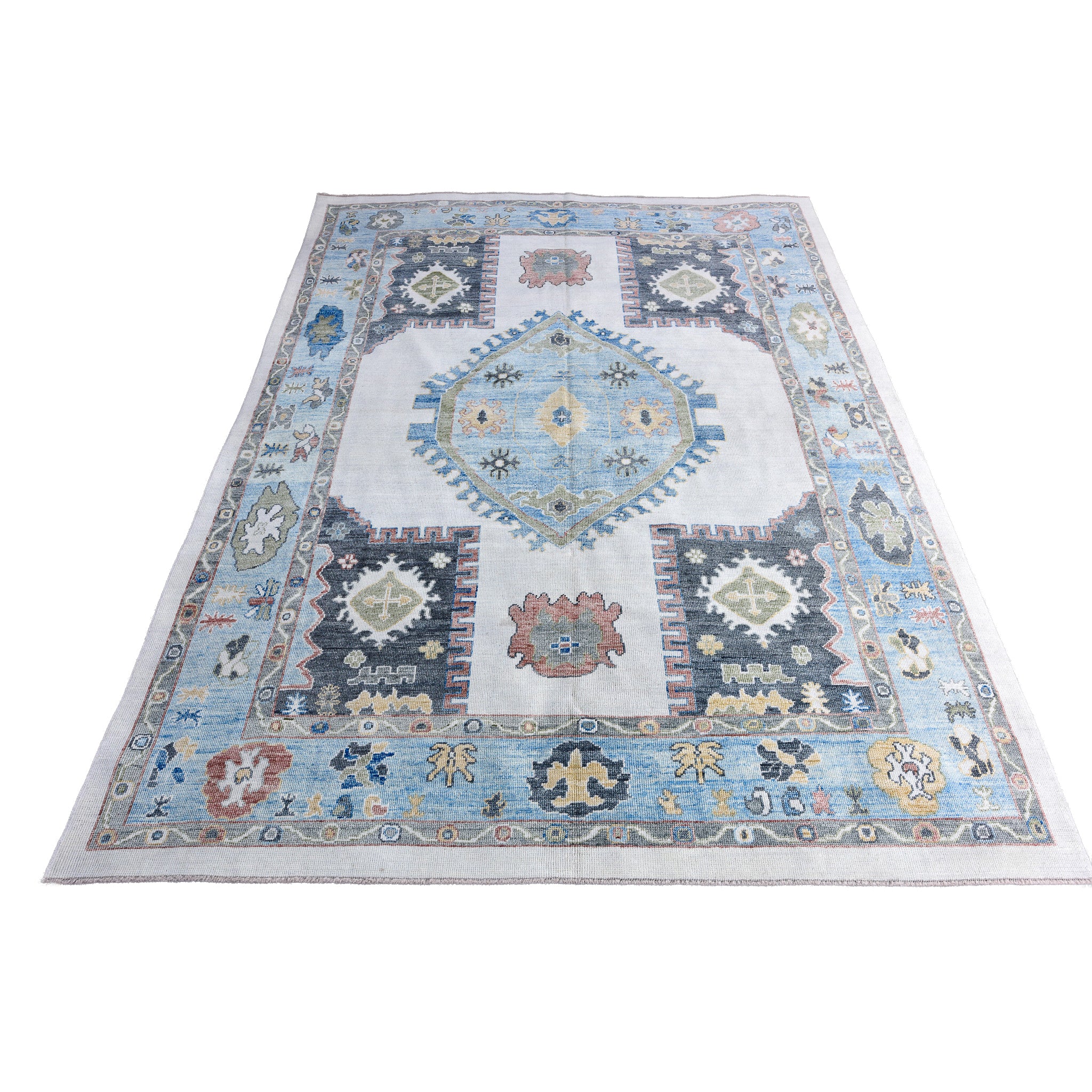 52×141 \"幸せの青い鳥\" ViNTAGE TURKiSH RUG 52×141 