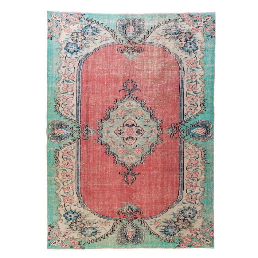 3881 Handwoven Vintage Rug 6'3 x 8'10