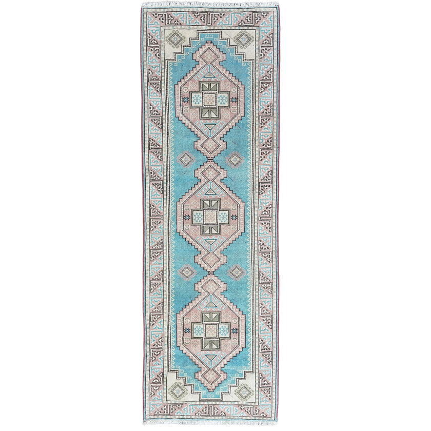 4506 Handwoven Vintage Rug 3'3 x 9'9