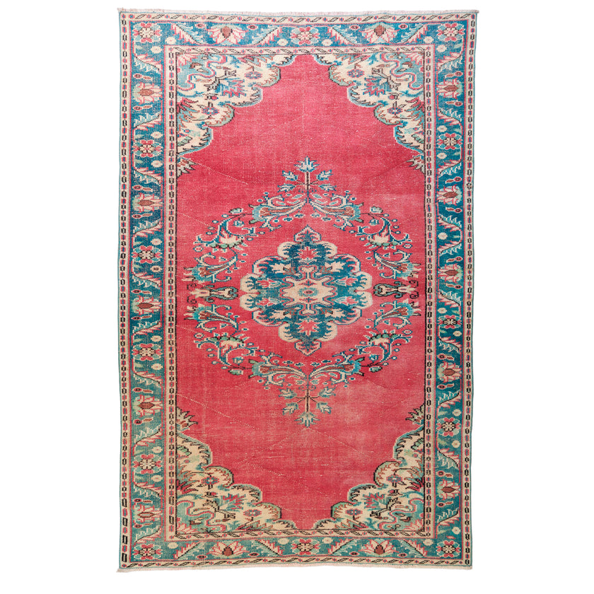 6102 Handwoven Vintage Rug 6'4 x 9'7