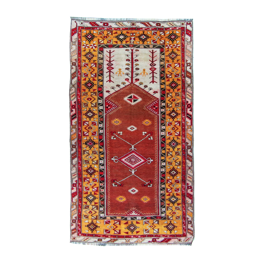 6802 Handwoven Vintage Rug 4'6x8’3