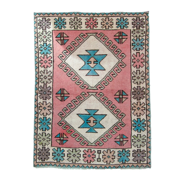 6955 Handwoven Vintage Rug 3'3x4'4