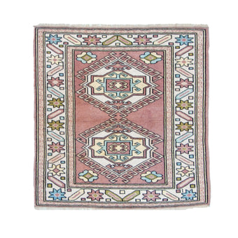 6970 Handwoven Vintage Rug 3'3x3'3