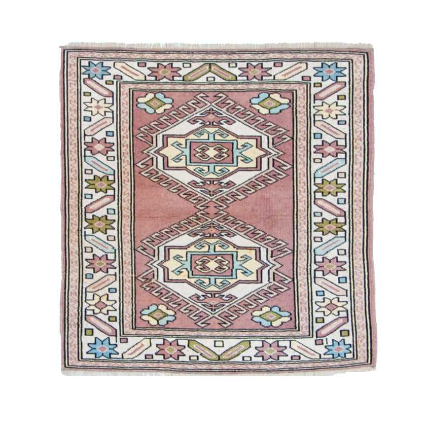6970 Handwoven Vintage Rug 3'3x3'3