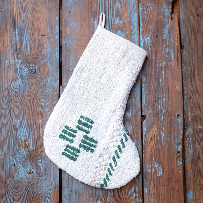 No. 315 Christmas Vintage Hemp Stocking One-of-a-Kind