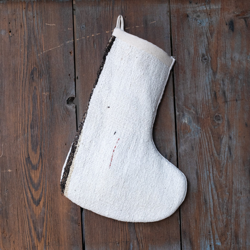 No. 311 Christmas Vintage Hemp Stocking One-of-a-Kind