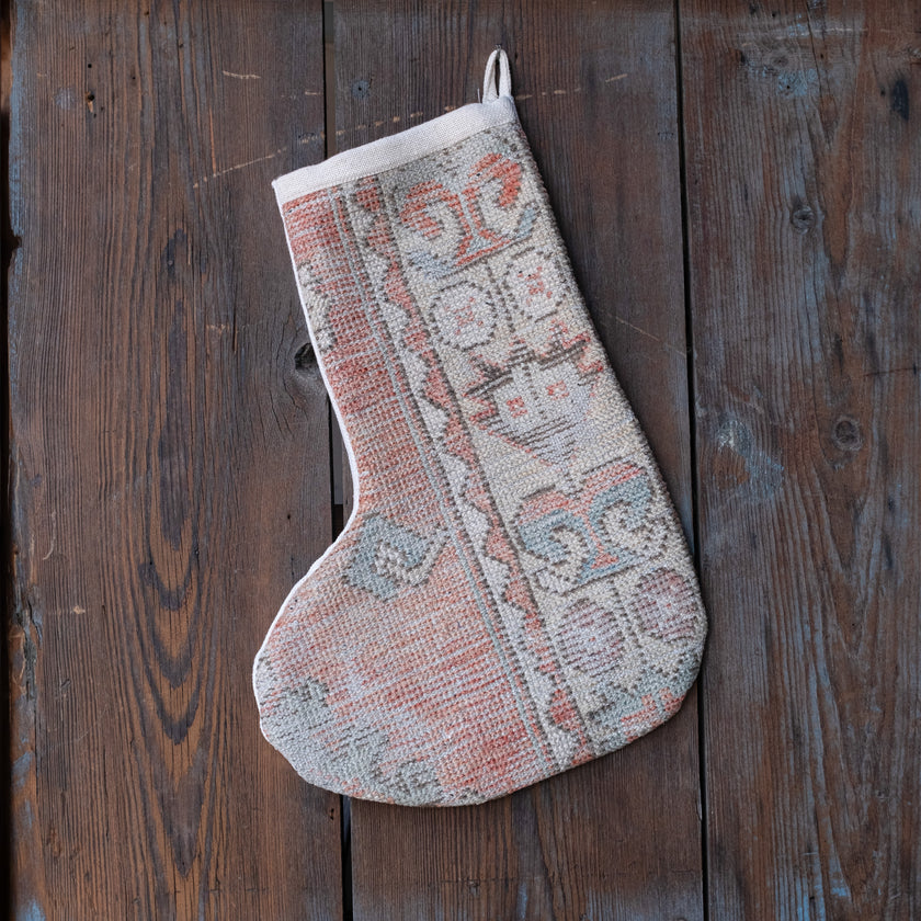 No. 265 Christmas Vintage Rug Stocking One-of-a-Kind