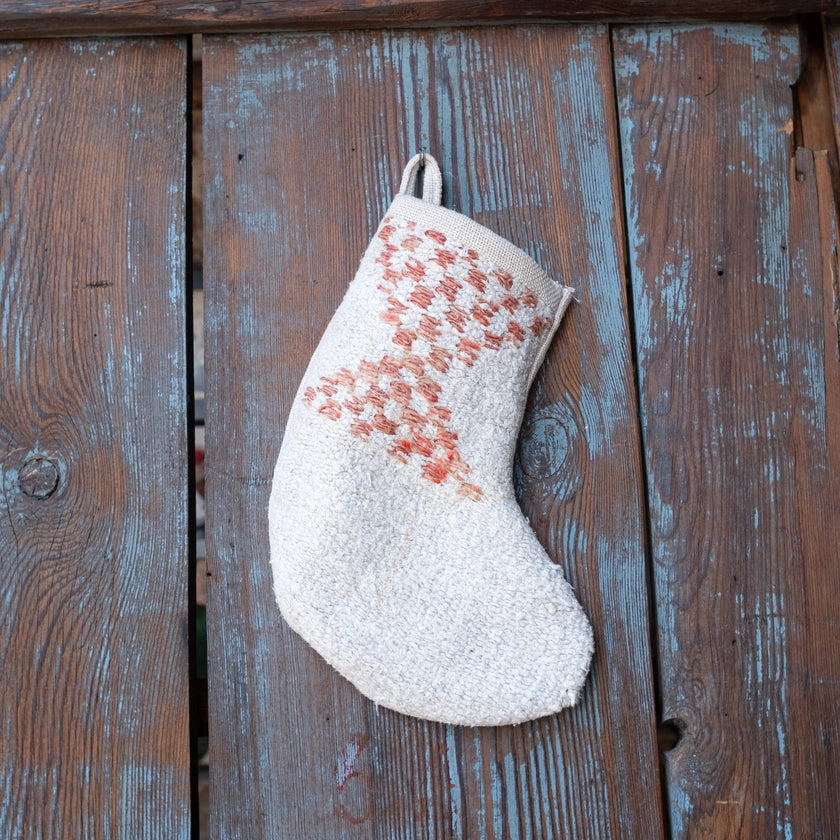 No. 325 Mini Size Christmas Vintage Hemp Stocking One-of-a-Kind