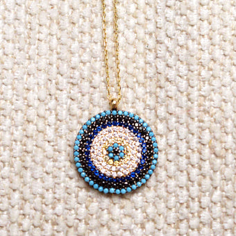 14K Gold Evil Eye Necklace 04