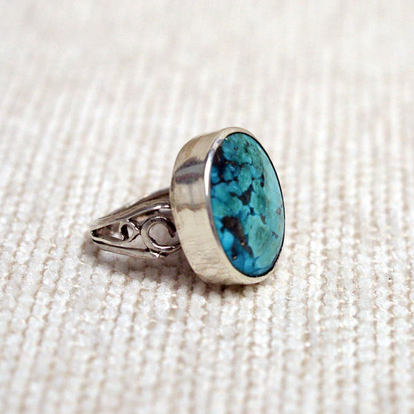 Handmade Silver & Turquoise Ring 10