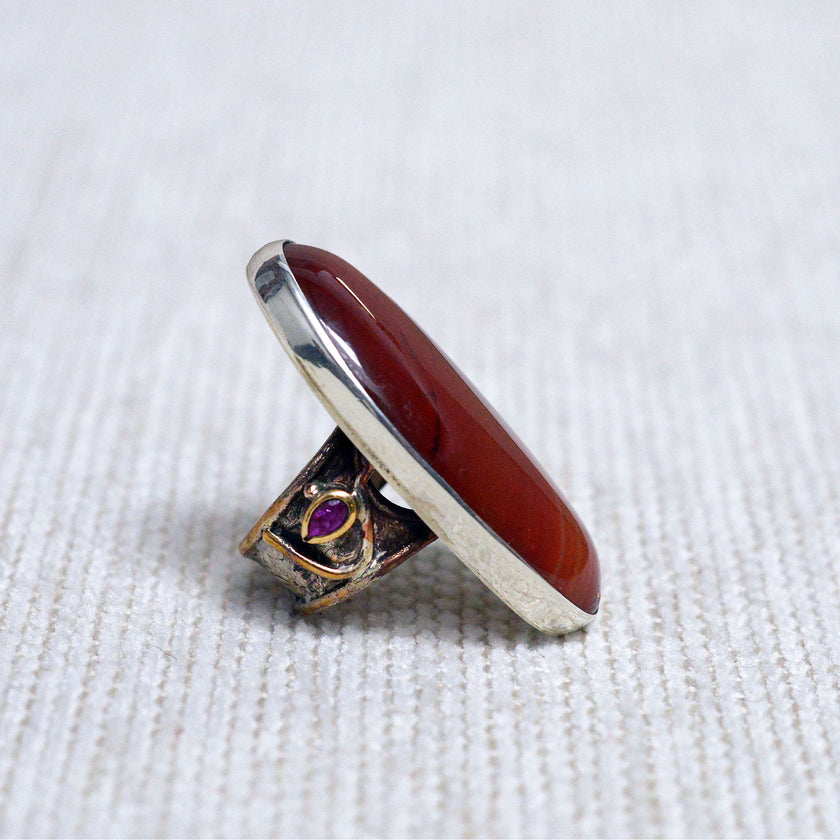 Handmade Silver & Agate Ring 12