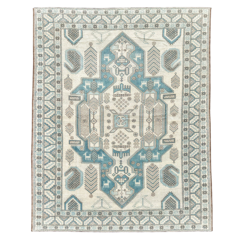 Z1217 Handwoven Vintage Rug 7'2 x 9