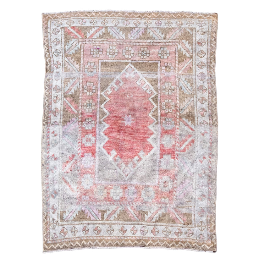 Z161 Handwoven Vintage Rug 3'8 x 4’11