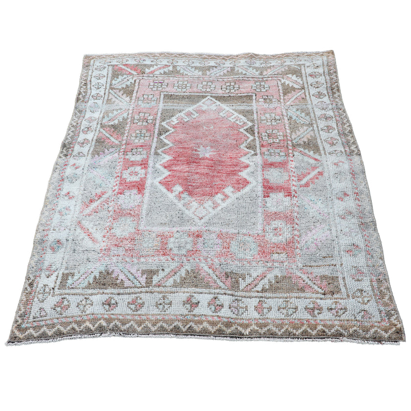 Z161 Handwoven Vintage Rug 3'8 x 4’11
