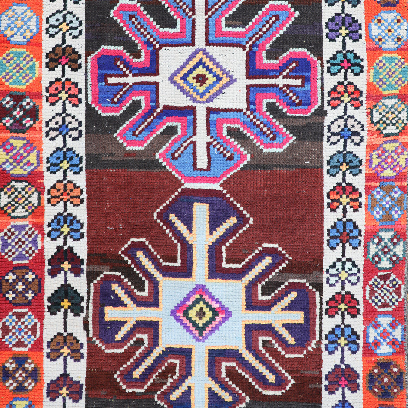 Z183 Handwoven Vintage Rug 2'6 x 11’11