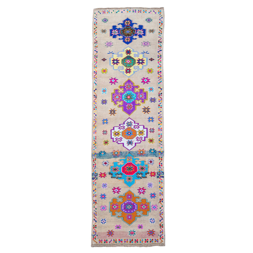Z243 Handwoven Vintage Rug 3'4 x 10’10