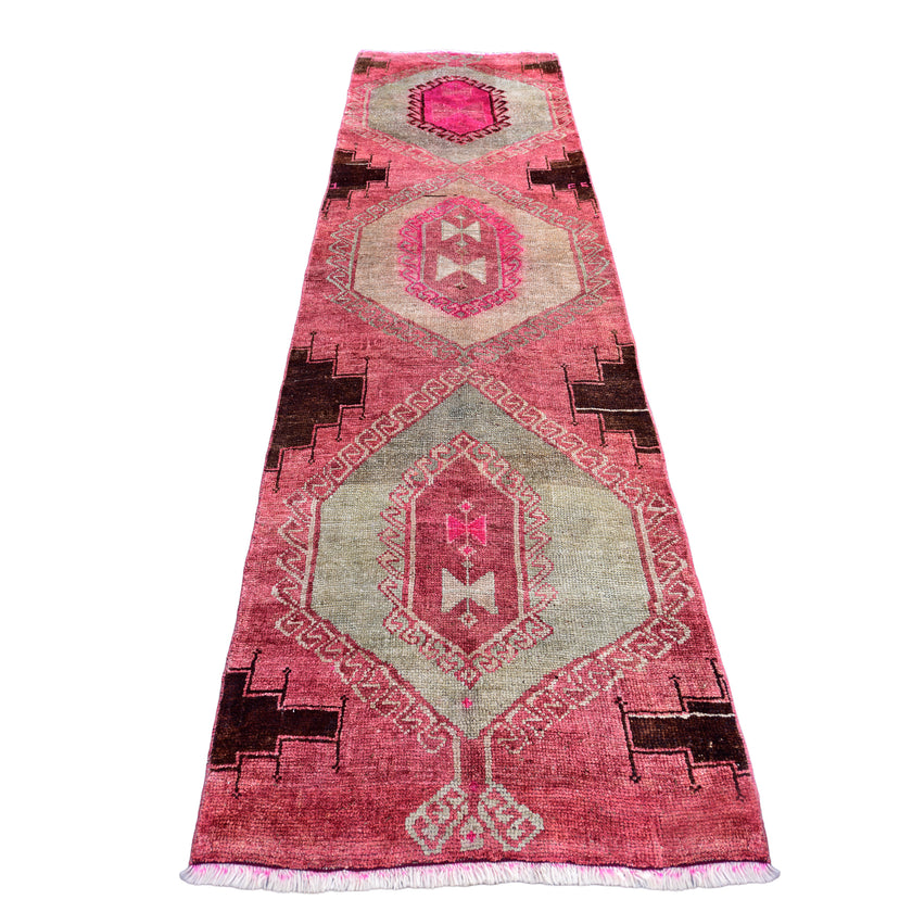 Z244 Handwoven Vintage Rug 3'5 x 11’3