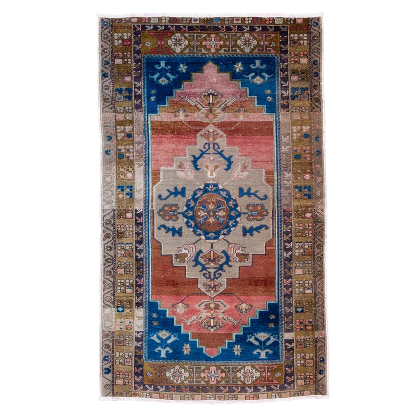 Z329 Handwoven Vintage Rug 4'1 x 6’11