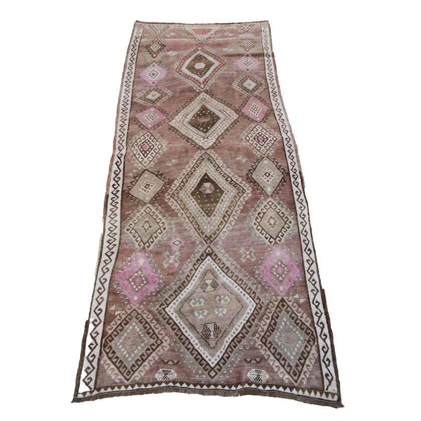 Z342 Handwoven Vintage Rug 5'4x12’8