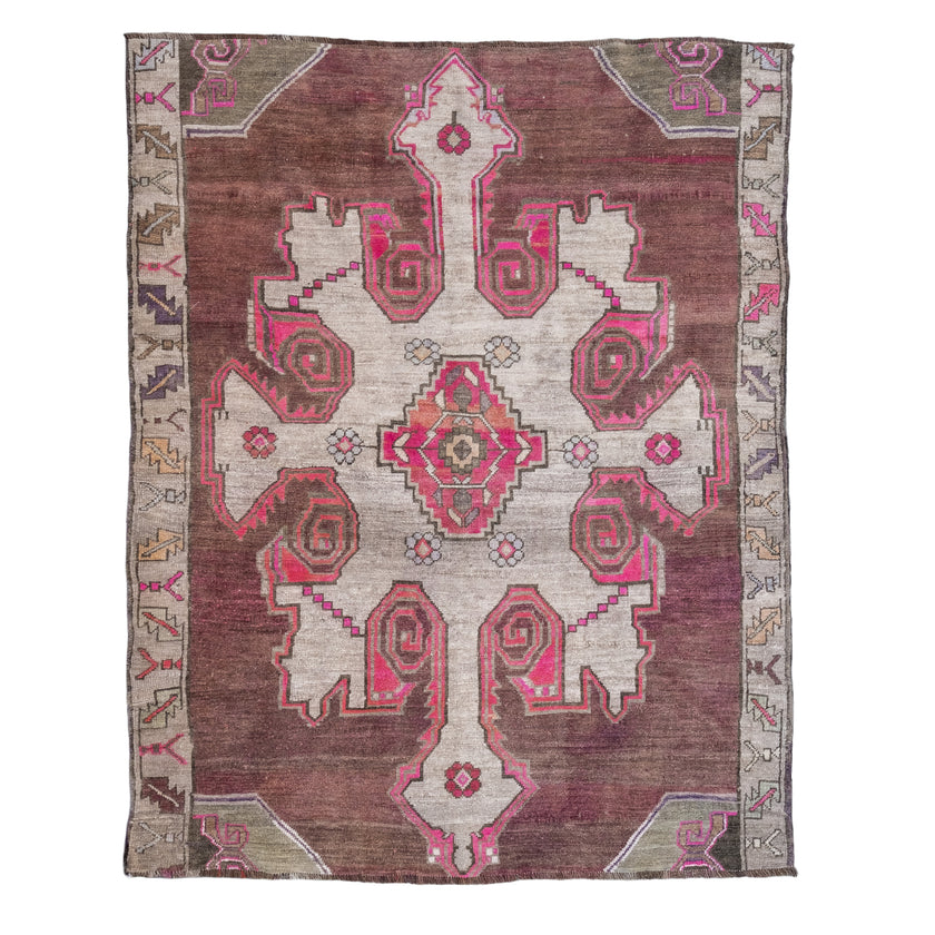Z347 Handwoven Vintage Rug 5'9 x 7’3
