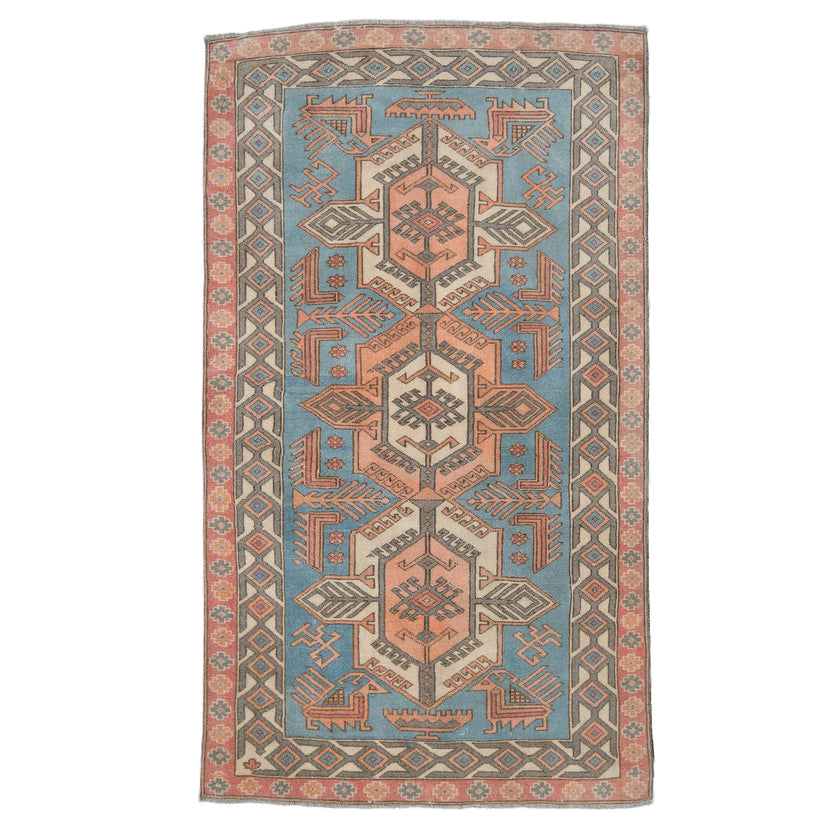 Z472 Handwoven Vintage Rug 3'4 x 5’8