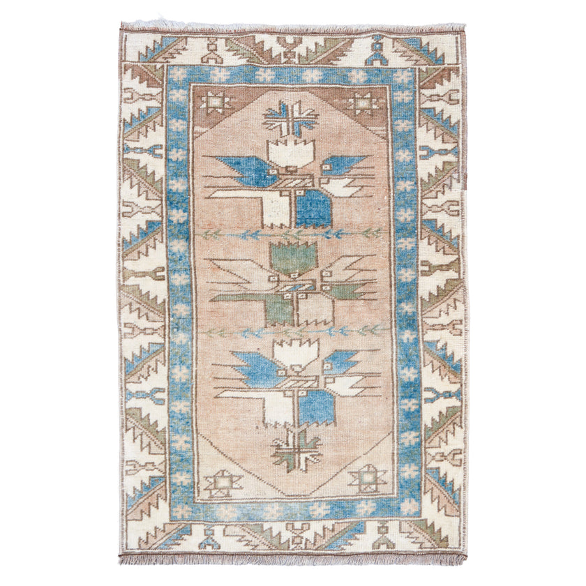 Z496 Handwoven Vintage Rug 2'6 x 3’9