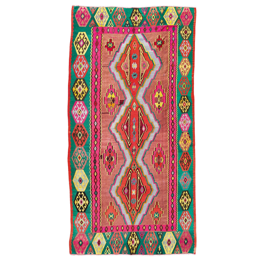 Z572 Handwoven Vintage Kilim Rug 6’9 x 12’6