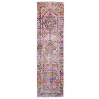 Z598 Handwoven Vintage Rug 2'5 x 8’10