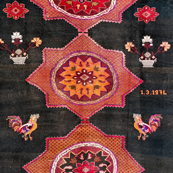 Z636 Handwoven Vintage Rug 9 x 13