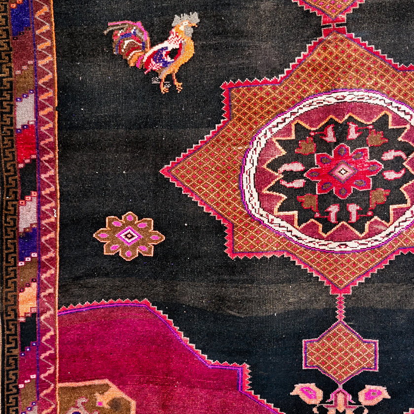 Z636 Handwoven Vintage Rug 9 x 13