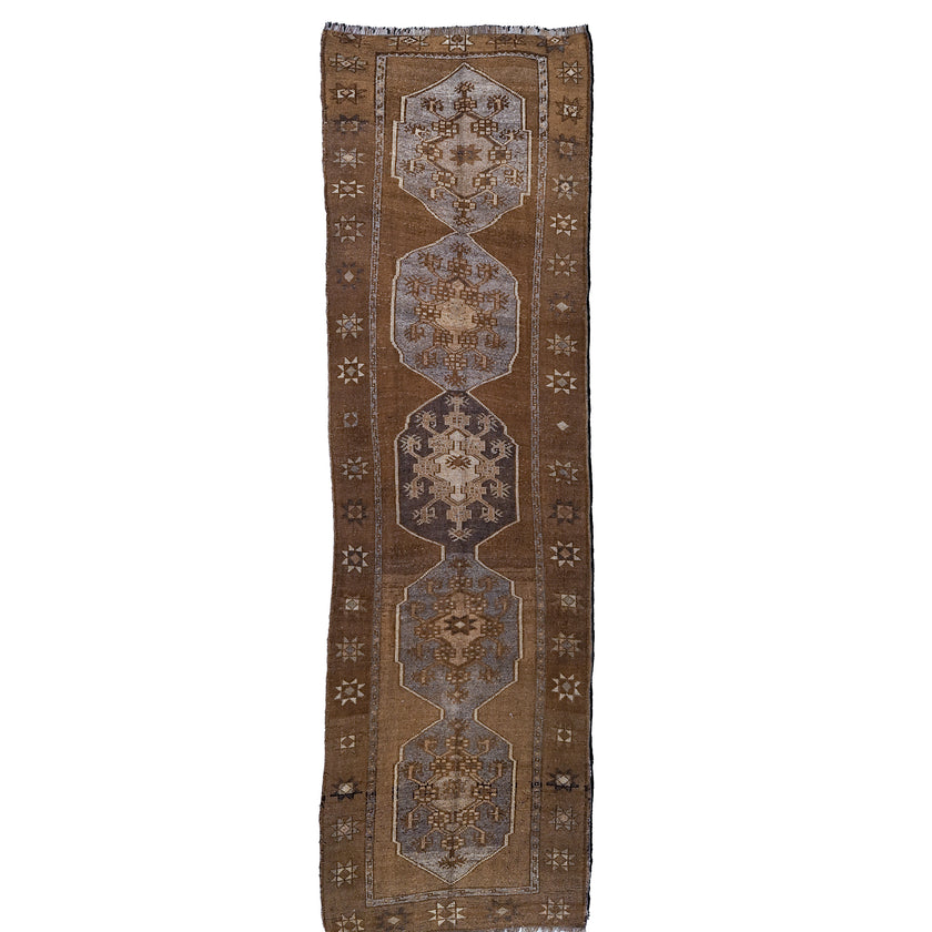 Z643 Handwoven Vintage Rug 3'2x11’2