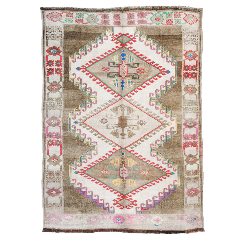 Z665 Handwoven Vintage Rug 6'11 x 9’9