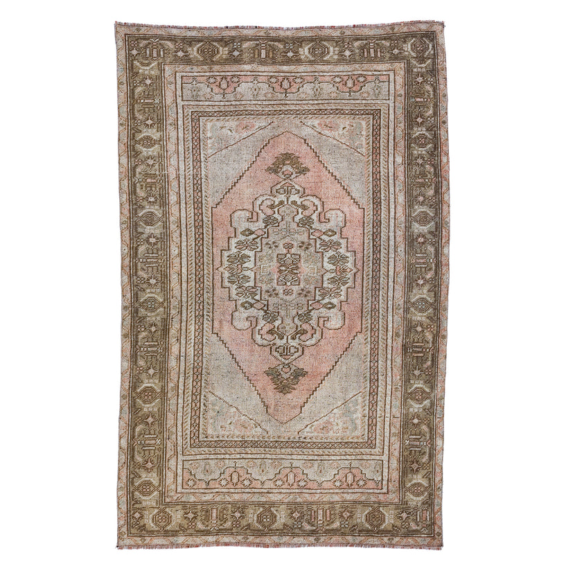 Z692 Handwoven Vintage Rug 4’2x6’6