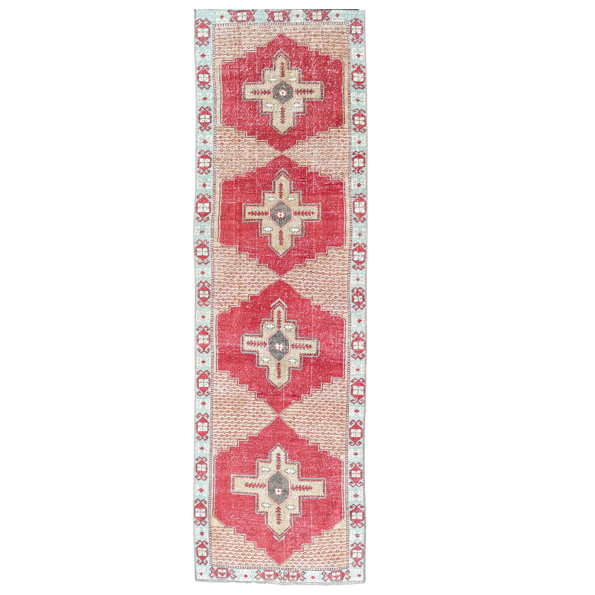 Z741 Handwoven Vintage Rug 3'10 x 13’5