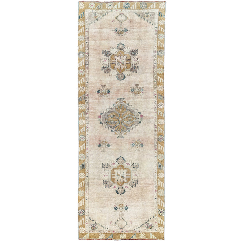 Z756 Handwoven Vintage Rug 3'8 x 9’10
