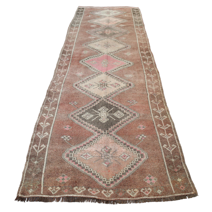 Z811 Handwoven Vintage Rug 3'10 x 12’4  ON HOLD KE