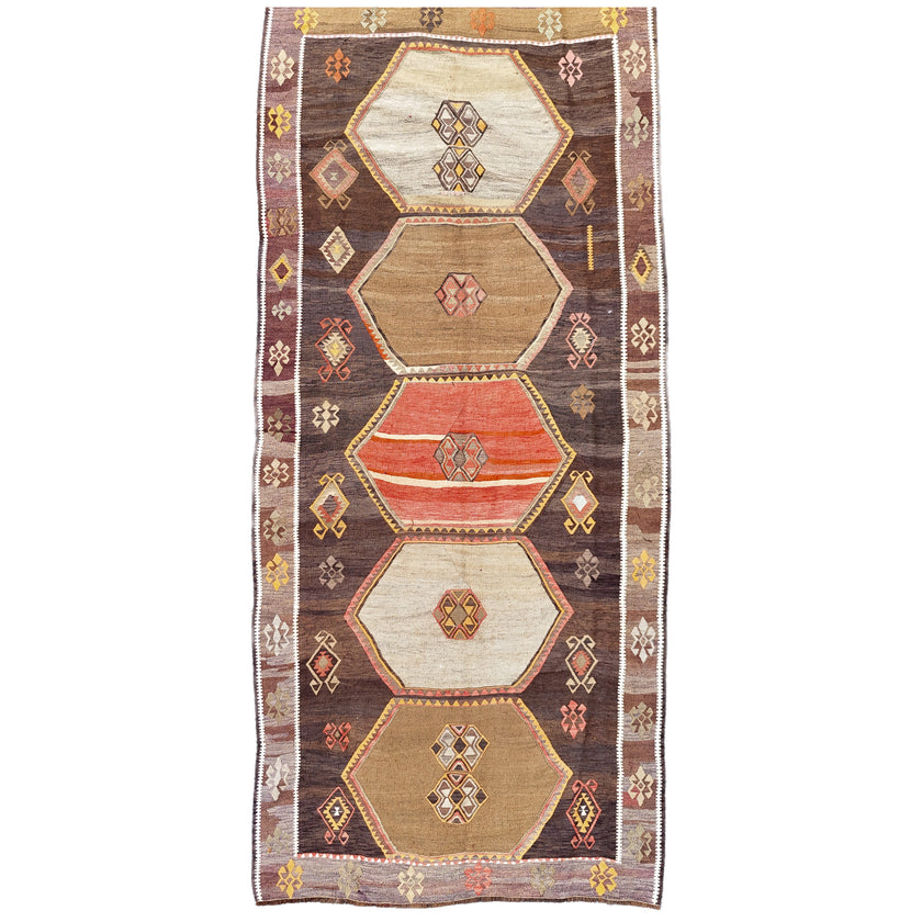 Z828 Handwoven Vintage Kilim Rug 5'4 x 11’5