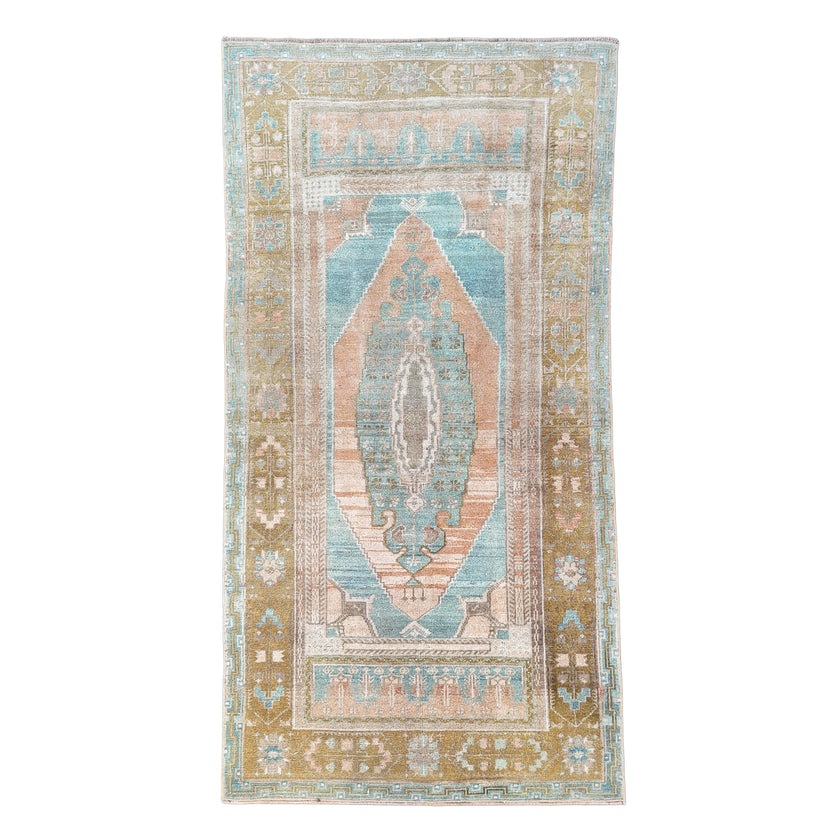 Z858 Handwoven Vintage Rug 3'11 x 7’4