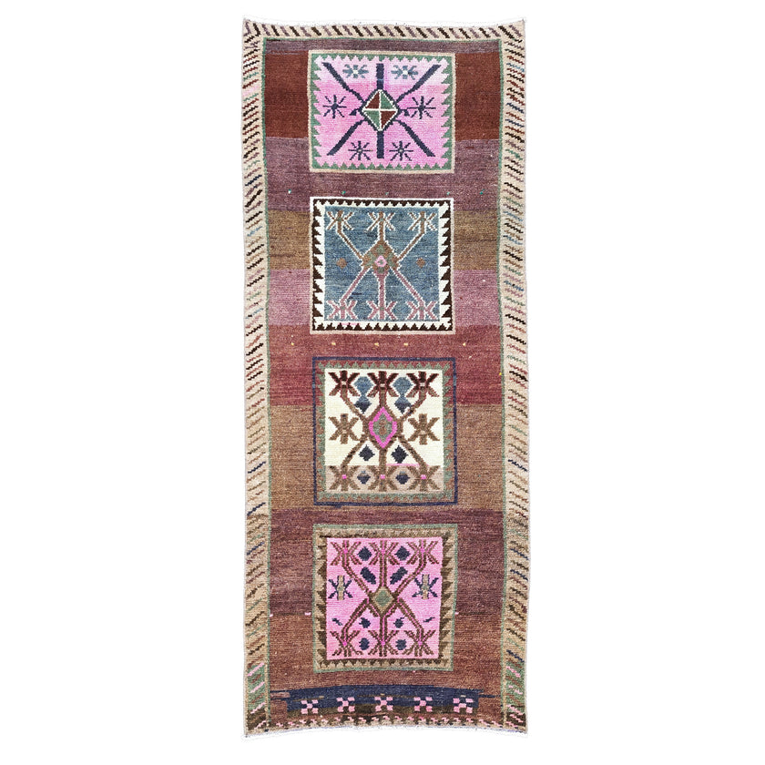 Z885 Handwoven Vintage Rug 3'4 x 8’7